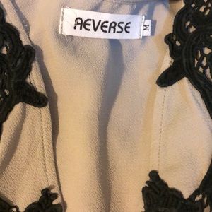 Reverse Tops - Reverse Gray and Black Lace Bodysuit Size Medium Reverse Tops - Reverse Gray and Black Lace Bodysuit Size Medium